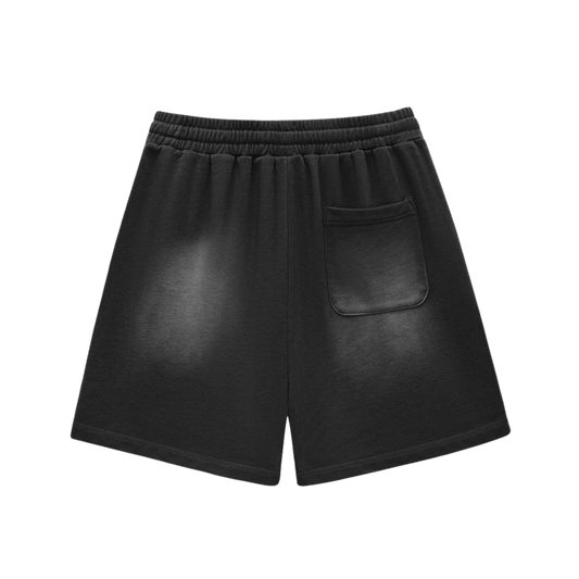 Sun Fade Raw Edge Cotton Shorts