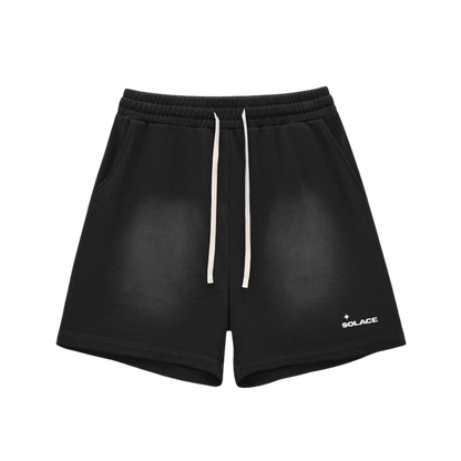 Sun Fade Raw Edge Cotton Shorts