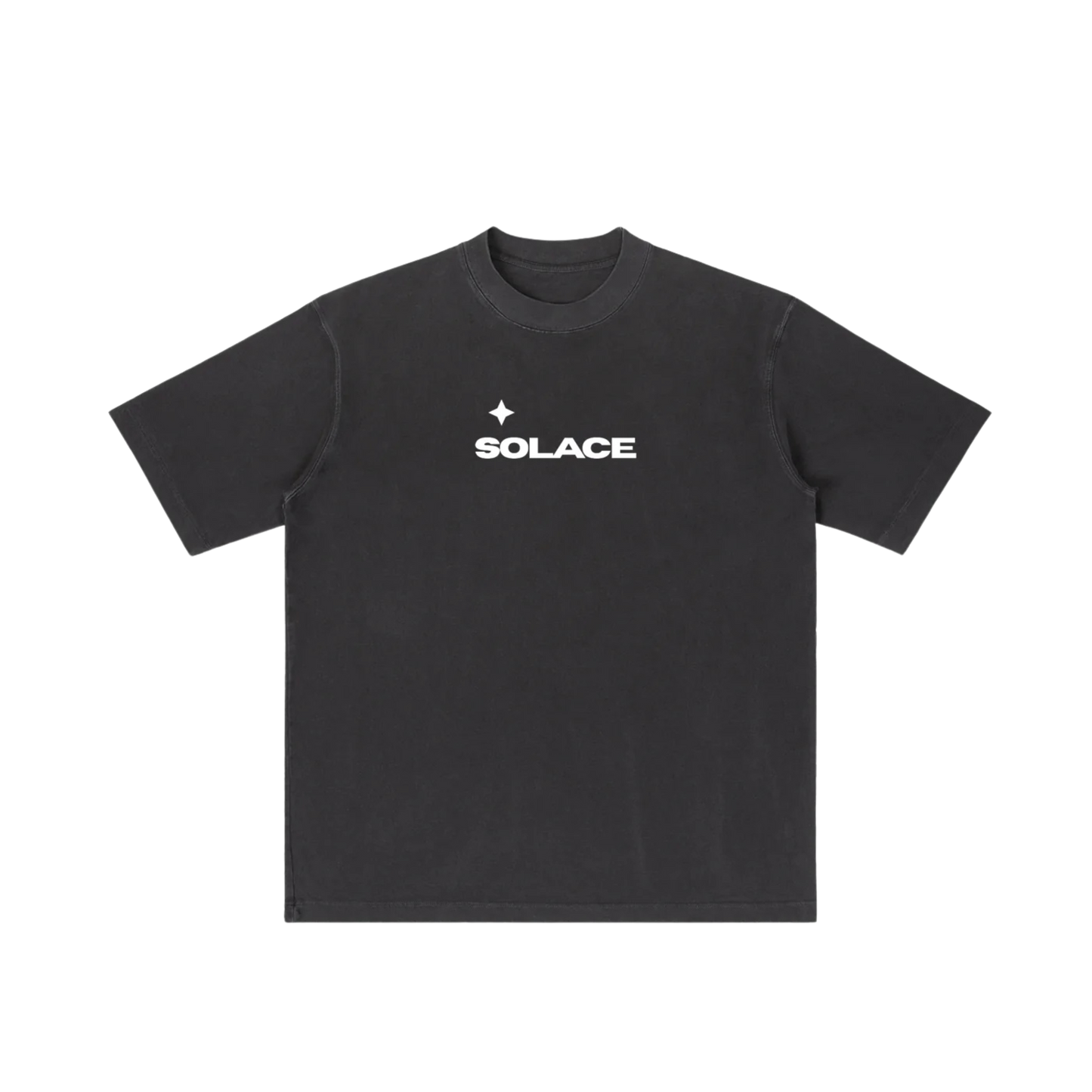 Solace Graphic Newspaper T-Shirt Black