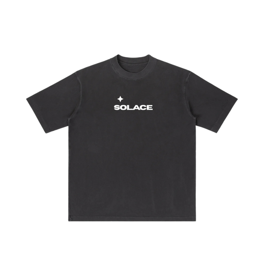 Solace Graphic Newspaper T-Shirt Black