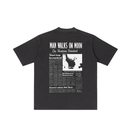 Solace Graphic Newspaper T-Shirt Black