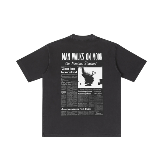 Solace Graphic Newspaper T-Shirt Black